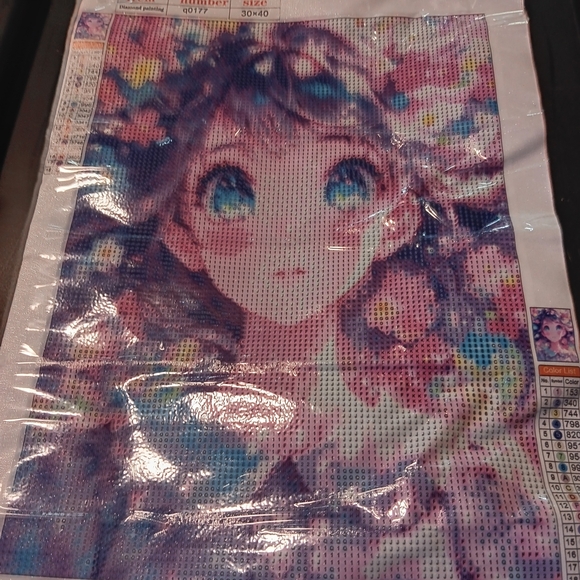 Other - Colorful Anime Girl Diamond Art Painting Kit 30x40